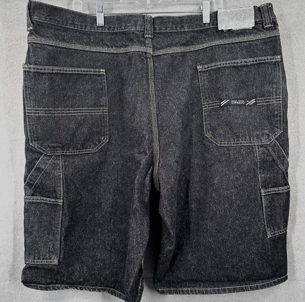 Marithe Francois Girbaud Cargo Jorts Mens 44 Black Denim Baggy Utility 90s Y2K - Picture 2 of 10